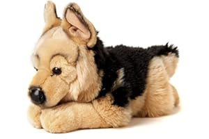Uni-Toys - Owczarek niemiecki, leżący - 37 cm (długość) - pluszowy pies, zwierzę domowe - pluszowa zabawka, przytulanka