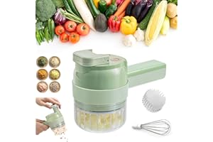 TENCIPEDA Electric Vegetable Chopper, 4 in 1 Handheld Choppers, Multifunctional Vegetable Cutter for Fruits, Vegetables and Meat (Wireless and Waterproof with Multiple Tools)