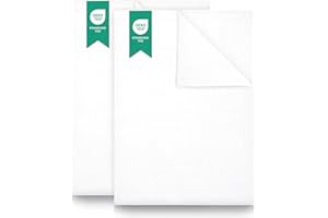 ‎GREEN MARK TEXTILIEN Green Mark Klassische Bettlaken – 2er Set Flache Laken aus 100 % Baumwolle, ohne Gummi, hautfreundlich, pflegeleicht, bei hohen Temperaturen waschbar - Weiß - 150 x 250 cm