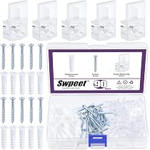 100 Sets Mirror Holder Clips Kit - Clear Plastic Mounting Clips With Screws For Wall & Cabinet Glass