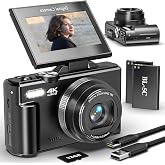 UIKICON Fotoğraf ve Vlog i&ccedil;in Dijital Kamera, 3 in&ccedil; 180 &deg; Flip Ekranlı 4K Otomatik Odaklama YouTube Kamera, WiFi, 18X Zoom, F