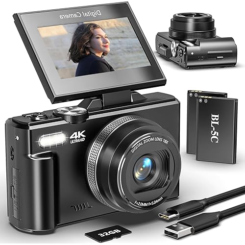 UIKICON Digital Camera for Photography and Vlogging, 4K Autofocus YouTube Camera with 3\