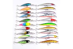 MKNZOME Minnow Fishing Lures Set Artificial Sinking Swimbait Lures Hard Plastic Baits Topwater Crankbait Pike Lure Bass Lure Carp Trout Pike Perch Salmon Sea Fishing