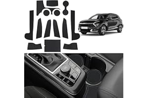 Coleya Tappetini Antiscivolo Compatibile con Kia Sportage NQ5 2022-2024, Tappetini in Gomma per Console Centrale, Portabicchieri, Cuciture Porta, Sportage NQ5 Accessori Tappetino per Auto (Nero)