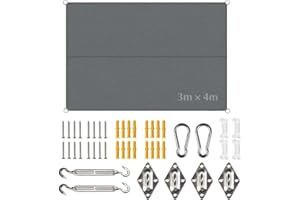 TUIBEIDAMAI Sonnensegel 3x4m mit Befestigungs,Sonnensegel Rechteckig mit ösen,für Balkon UV Schutz Sonnenschutz Markise ReißFest Wetterfest,für Terrasse Garten Schwimmbad