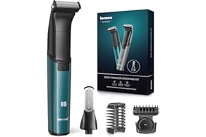 kensen 2 In 1 Rasoio Elettrico Corpo Uomo 100 Minuti di Autonomia Rasoio Corpo Uomo Intimo Impermeabile Depilatore Intimo Wet & Dry con Pettini Regolabili 1-10mm per Arti & Torso & Dalla Vita in Giù