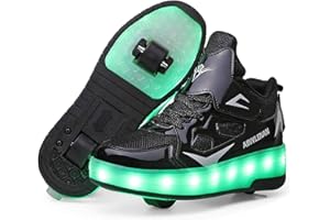 YGZZHK Pattini a rotelle for ragazze con LED, scarpe for ragazzi con ruote, scarpe for bambini luminose ricaricabili tramite USB, pattini a rotelle, scarpe da skateboard, scarpe da ginnastica for bambini all