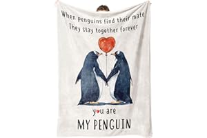 Juratar Valentines Gifts for Her Him, You Are My Penguin Blanket, Romantic I Love You Gifts, Anniversary Wedding Birthday Gifts for Husband, Boyfriend, Girlfriend, Wife, Couples, 60 * 50in