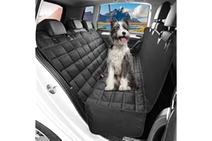 Hopidogie Dog Car Seat Cover 4-in-1, 100% Waterproof Dog Hammock for Car Back Seat, Scratchproof Nonslip Back Bench Cover for Pets Machine Washable Durable Universal fits Trucks SUV