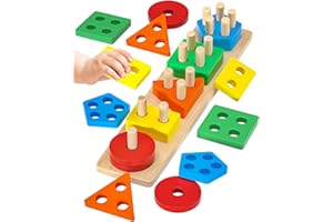 Uping Giochi Bambini 1 2 3 Anni Giochi Montessori 1 2 3 Anni Giochi Educativi Puzzle in Legno Ordinamento e Impilamento Regalo Bambino