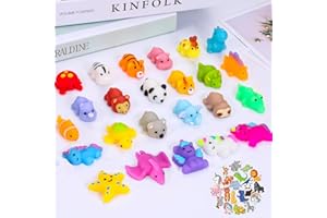 HOUT 24 PCS Mochi Squishy Toys - Party Bag Fillers for Kids - Animal Mini Squishies Kawaii Fidget Toy - Kids' Party Favours Soft Stress Toys - Class Gifts Classroom Prizes Easter Egg Fillers