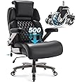 Petheivun Large Office Chair 500lbs - Adjustable Headrest and Lumbar Support, 3D Folding Arms Big Wheels and Heavy Duty Metal Base, Ergonomic High Back Computer Chair, Seat