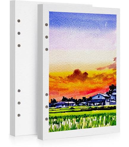 Lightwish Aquarell-Skizzenbuch – 12 Blätter, 14x21 Cm, 600g/m², 100% Baumwolle, Kaltgepresst – Für Künstler & Studenten
