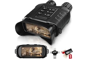 BRAVEKING1 Night Vision Binoculars, 20X Optical & 4X Digital Zoom, 1640ft Viewing Range, High Sensitivity 850NM IR CMOS Sensor HD Infrared Digital Night Goggles for Adults, Hunting Camping Surveillance