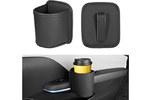 ‎VDARK VDARK 2 Stück Getränkehalter aus Leder für die Autotür, universeller Flaschenhalter zum Anklipsen für den Rücksitz, kratzfester Getränke-Organizer für Wasser, große Tassen und Getränke, Schwarz