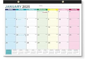HOLDERZYI Calendario de pared de enero de 2025 a junio de 2026, calendario académico de pared de 18 meses 2025-2026, calendario mensual desprendible para oficina, planificador familiar, planificador colgante