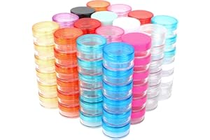 Jubaopen 96 Pièces Pots Cosmétiques Vides, Contenants Vides Cosmétiques Pots Cosmétiques Vides 5ml, Pot Échantillon Creme pour Crème Échantillons Lotion (5ml, 10 couleurs)