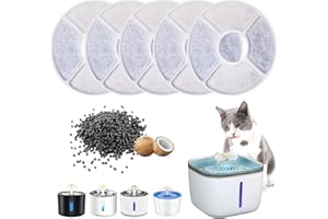 GOTFUN Cat Water Fountain Filters 6 Pack Cat Water Fountain for Drinking Triple Action Replacement Pet Cat Fountain Filter Cartridges Pet Water Fountain Filters for Cats Dog 2.4L Water Dispenser