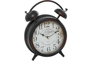 ‎DECO 79 Deco 79 Metall-Tischuhr H, W-52510, Eisen, Schwarz, 13" by 10"