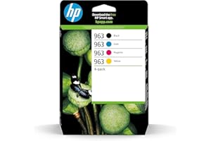 HP 963 Nero, Ciano, Giallo e Magenta, 6ZC70AE, Confezione da 4 Cartucce Originali, Compatibili con Stampanti OfficeJet Pro serie 9010 e OfficeJet Pro 9020