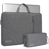 Dyazo 15.6 Inch Laptop Sleeve with Charger Pouch | Front Pocket with Handle Water Resistant Sleeve Case | Compatible for MacBook, HP, Dell, Acer, Asus, Microsoft, Samsung and Other Notebooks (Grey): 