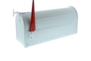 BURG-WÄCHTER Buzón americano, U.S. Mailbox con bandera abatible sin placa para nombre, Acero, US-Box 891 W, Blanco (similar a RAL 9016)