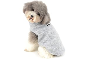 Ranphy Sherpa-Vlies Hunde Kleidung für Kleine Hunde Winter Aufgefüllte Haustier Mantel Weste Jacke Winddicht Kapuzenjacke Thermo Hundewelpen Yorkshire Terrier dackel Weihnachten kostüm Grau XL