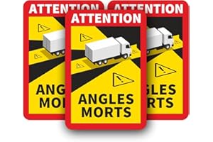 ISECUR Angles Morts Magnetic Sign for France I 17 x 25 cm I Pack of 3 I Truck Bus and Transporter I Caution/Attention Sign I Weatherproof I hin680
