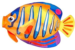 emma kites Rainbow Royal Angelfish Windsock Colorful Windsock 30inch Outdoor Garden Backyard Hanging Decoration with Snap Swivel, Single Unit