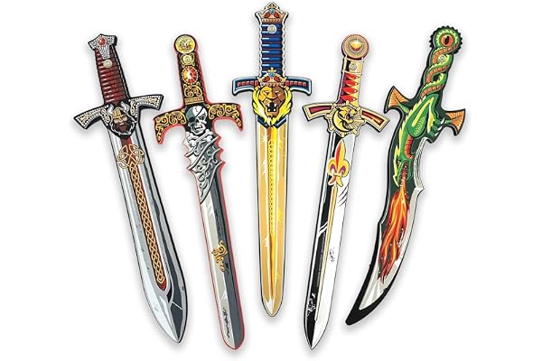 Liontouch - Ensemble de 5 Épées | Jouets de pour Enfants 3ans + - Dragon Fantastique, Roi Lion, Prince, Pirate Crâne & Viking Nordique | Armes Sûres & Armure de Bataille