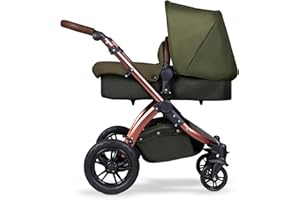 Ickle Bubba Stomp V4 Travel System with Galaxy Car Seat and Isofix Base - Bronze/Woodland/Tan