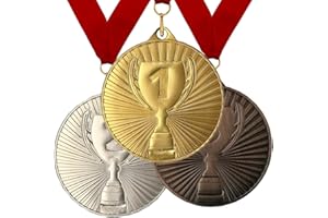 Larius Medaglie vincenti Set di 3 - Medaglie in metallo per sport e competizioni, medaglie numeriche 1 2 3 posti
