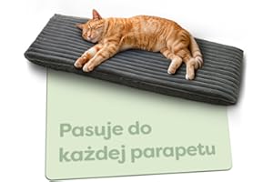 Knupis Legowisko dla Kota na Parapet 90 x 28 cm – Samonagrzewające bez prądu – Miękkie i Dźwiękochłonne – Zdejmowany, prany pokrowiec – Z antypoślizgowym spodem – Szare