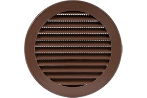 Repa Market Grille d'aération ronde 125 mm - Grille d'aération - Grille d'aération - Grille de ventilation intégrée - Plastique de ventilation HVAC - Marron