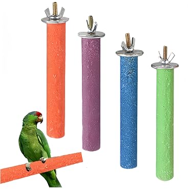 Set Di 10 Posatoi In Legno Naturale Per Uccelli + Altalena - Per Pappagalli, Calopsitte, Canarini, Diametro Variabile