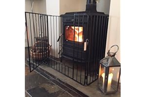 Round Tower Stove Guard Heavy Duty Black Metal Screen Protector Child Nursery Fire Safety