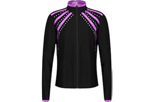 Freebily Traje De Entrenamiento para Niñas Chaqueta De Gimnasia De Patinaje Artístico Camisetas Deportivas De Manga Larga Sudadera con Cuello Alto