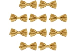 DonDon Lot de 10 Noeud papillon pour homme 12 x 6 cm avec crochet déjà lié et réglable