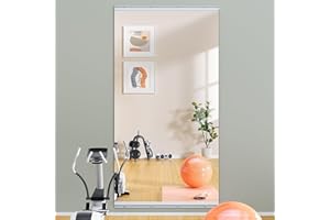Hasipu Ganzkörperspiegel 160x70cm, Spiegel Fitnessraum groß, Wandspiegel Tanzspiegel, Gehärtetes Glas Rahmenlose Spiegel für Garage, Fitnessstudio, Zuhause Yoga