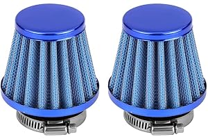 ETOPARS 2 X Blau Motorrad Luftfilter Universeller Motorrad Lufteinlassfilter Kit 38mm 39mm 40mm Auto Ansaugluftfilter Luftfilterinduktion Vergaser Offroad