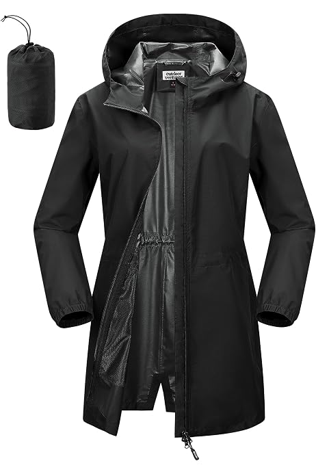 Veste De Pluie Légère Femme - Trench Imperméable Avec Capuche - Style élégant Décontracté