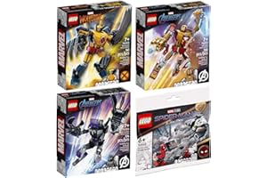 BRICKCOMPLETE Lego 76202 Wolverine Mech, 76203 Iron Man Mech, 76204 Black Panther Mech & 30443 Spider-Mans Bridge