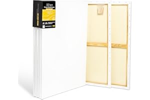 Elan Toile Peinture 50x70 380 g, Lot de 6 Toiles à Peindre 100% Coton, 380 GSM Canvas Painting 50x70, Toile à Peindre Grand Format, Canvas 70x50