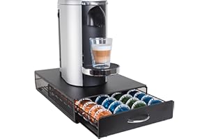 Gadgy Porta Capsule con Cassetto | Compatibile con Vertuo Nespresso Capsule | Portacialde Caffe | Porta Cialde per 40 Capsule