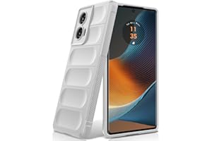 BonYonka Silikonowy Etui do Motorola Moto Edge 50 Fusion, Miękką Wyściółką Wewnętrzną z Mikrofibry, Obiektywem Aparatu Pełna Ochrona, Osłona Odporna na Uderzenia - białe