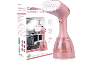 Stiratrice a Vapore Verticale Stiratrice Vapore Portatile Cadrim Ferro da Stiro a Vapore Piastra in Acciaio Inox Spazzola Pelucchi 1500W Capacità 280ML Riscalda Rapido in 20 Secondi Viaggi Casa (Rosa)