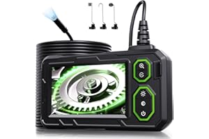 Cámara Endoscópica, Hopefox 1080P HD 4,3" Pantalla IPS Endoscopio Camara de Inspeccion con 8 Luces LED, Camara Inspeccion Tuberias Impermeable IP67, Cable Semi-Rígido de 10M