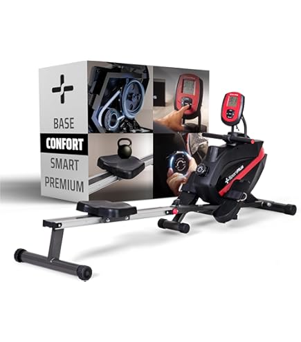 Rameur Connexion App Cardio Rameur Magnétique YOSUDA Pliable - 160kg Capacité écran LCD App Fitness Rameur Silencieux 16 Niveaux