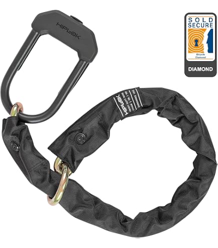 Hiplok Mega Chain – Chaîne Boucles Acier Trempé 22 Mm, 130 Cm, Sécurise Plusieurs Vélos Avec Antivol U, Noir