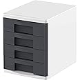 Cosmoplast 4 Tiers File Cabinet A4 Drawers, Dark Grey